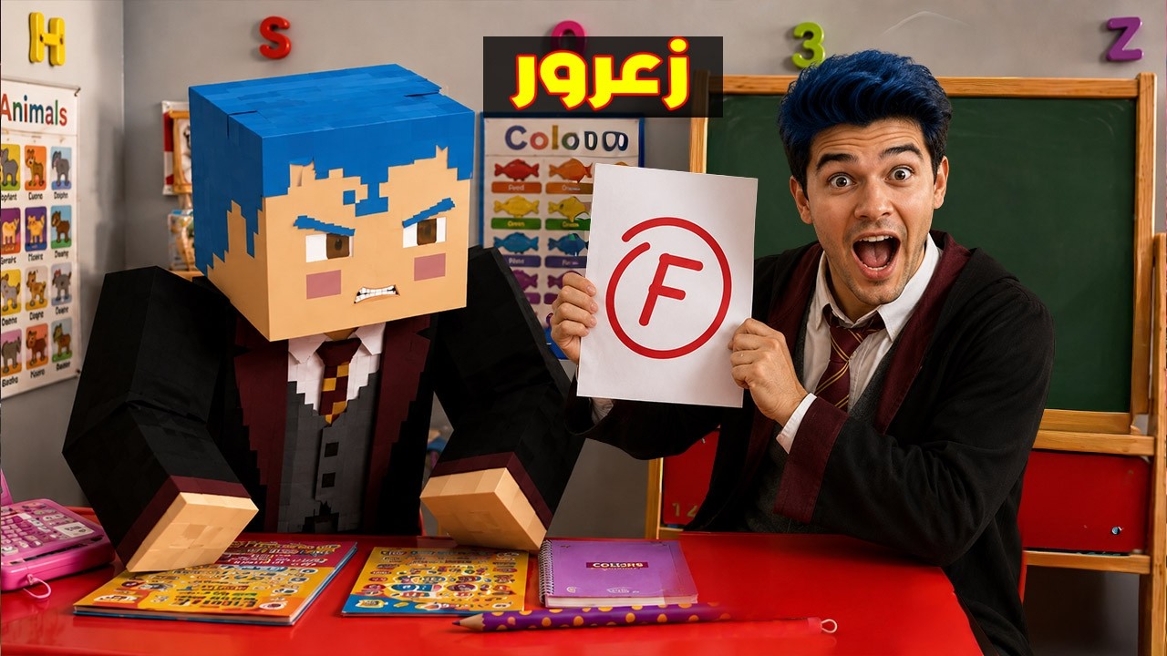 فلم ماين كرافت : زعرور يرسب في المدرسة و يتحول الى اخطر رجل في العالم ( كركور يضحك ) 🔥😱