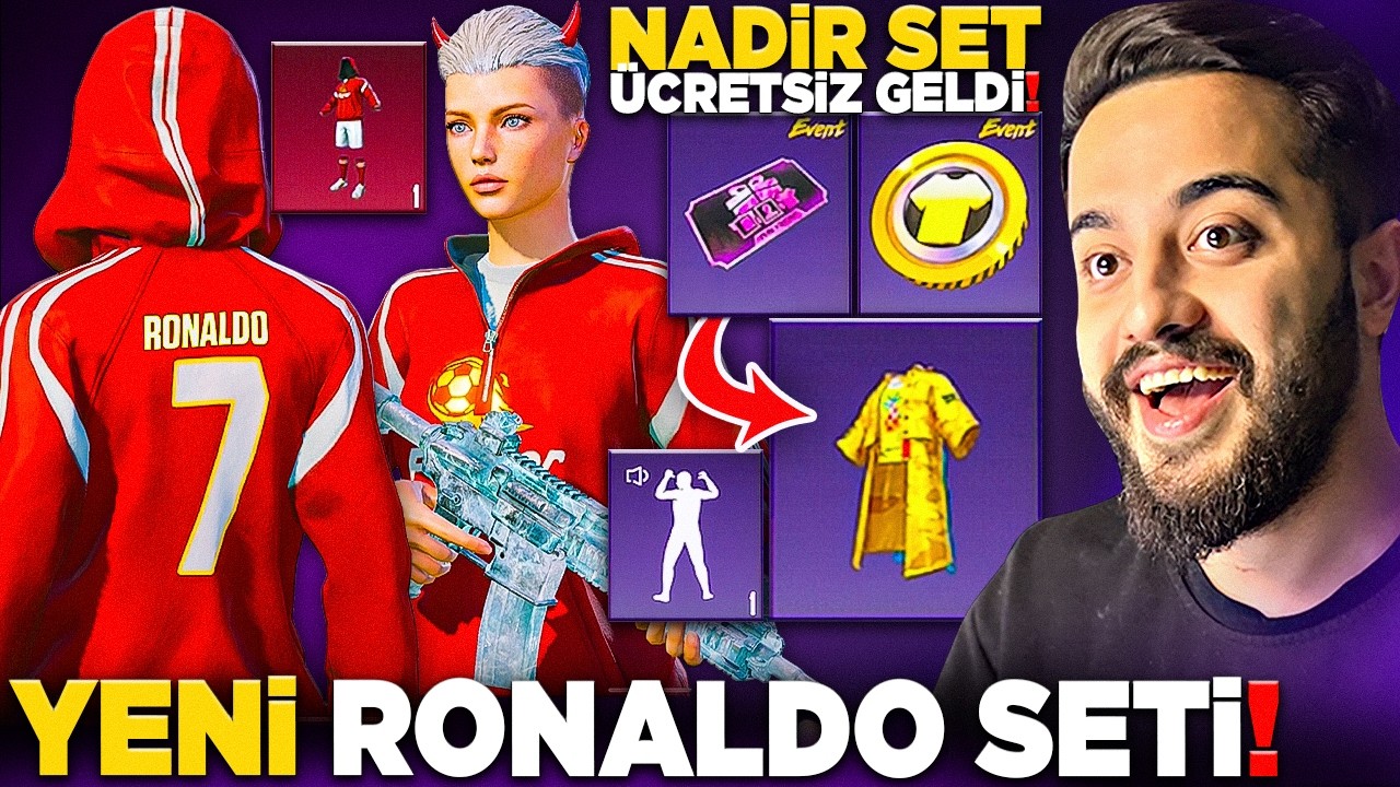OHA! YENİ RONALDO SETİ GELDİ! NADİR SARI SET BEDAVAYA GELMİŞ! PUBG Mobile