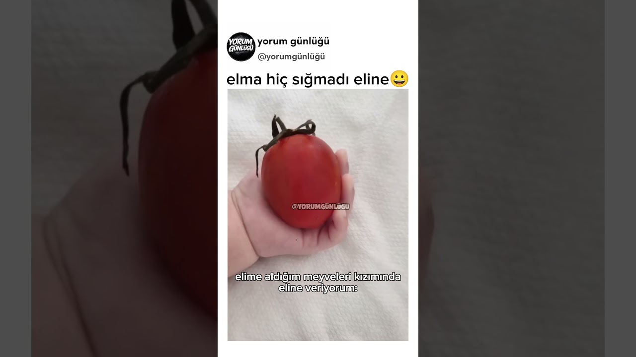 elma hiç sığmadı eline😅