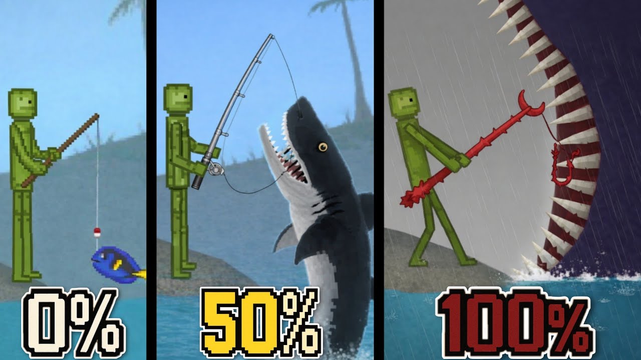 Aku Memancing 100% SEA EATER di Melon Sandbox