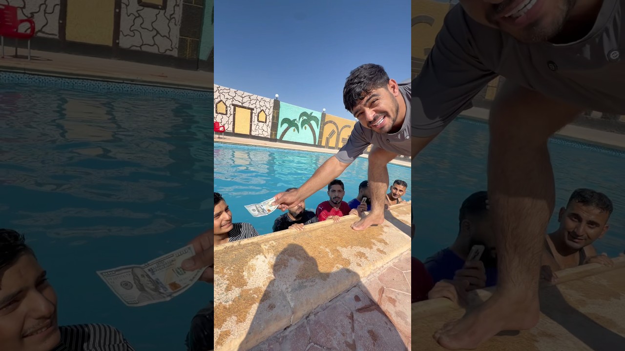 احبس نفسح وكسب 100دولار في المسبح😂#shorts