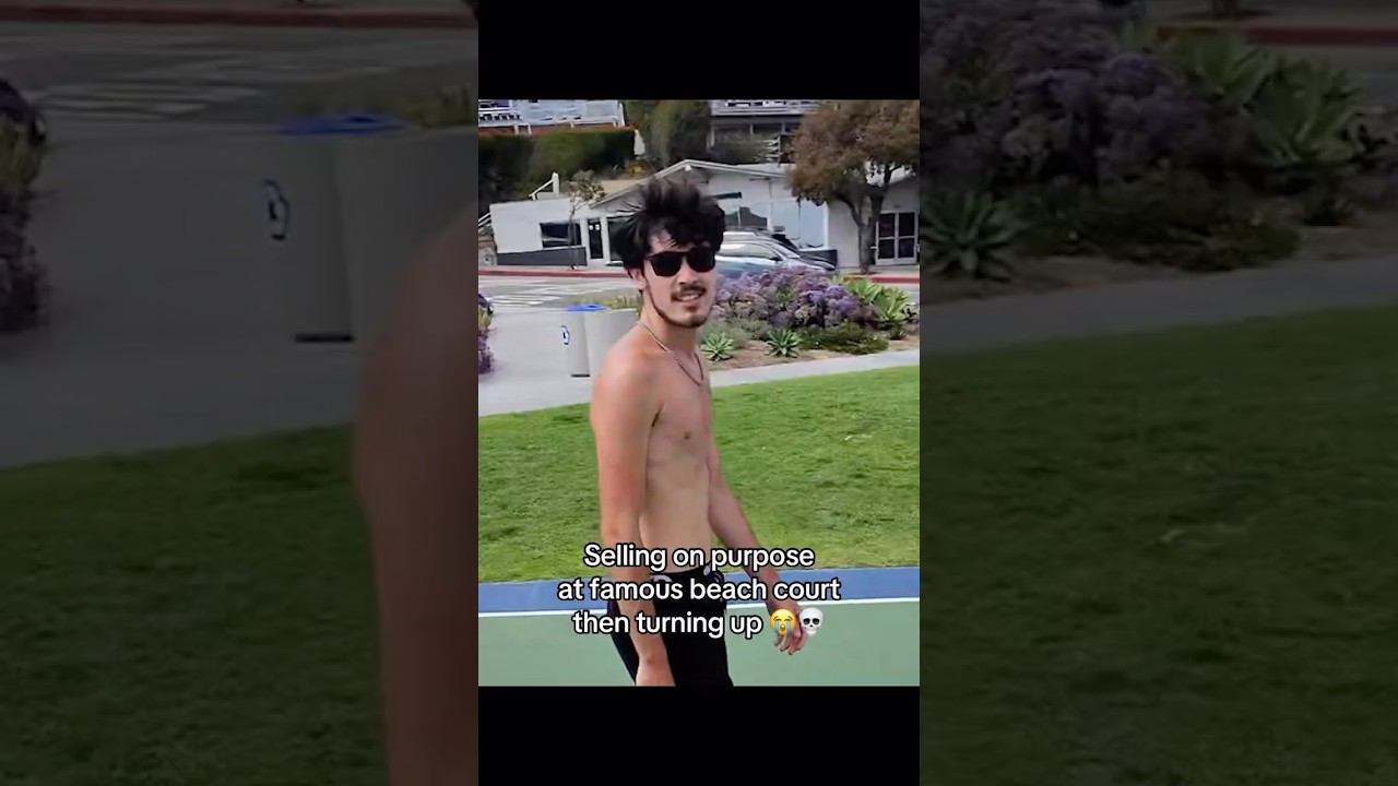 Selling on purpose at famous beach court then turning up #shorts #basketball #sports #viral #hoops