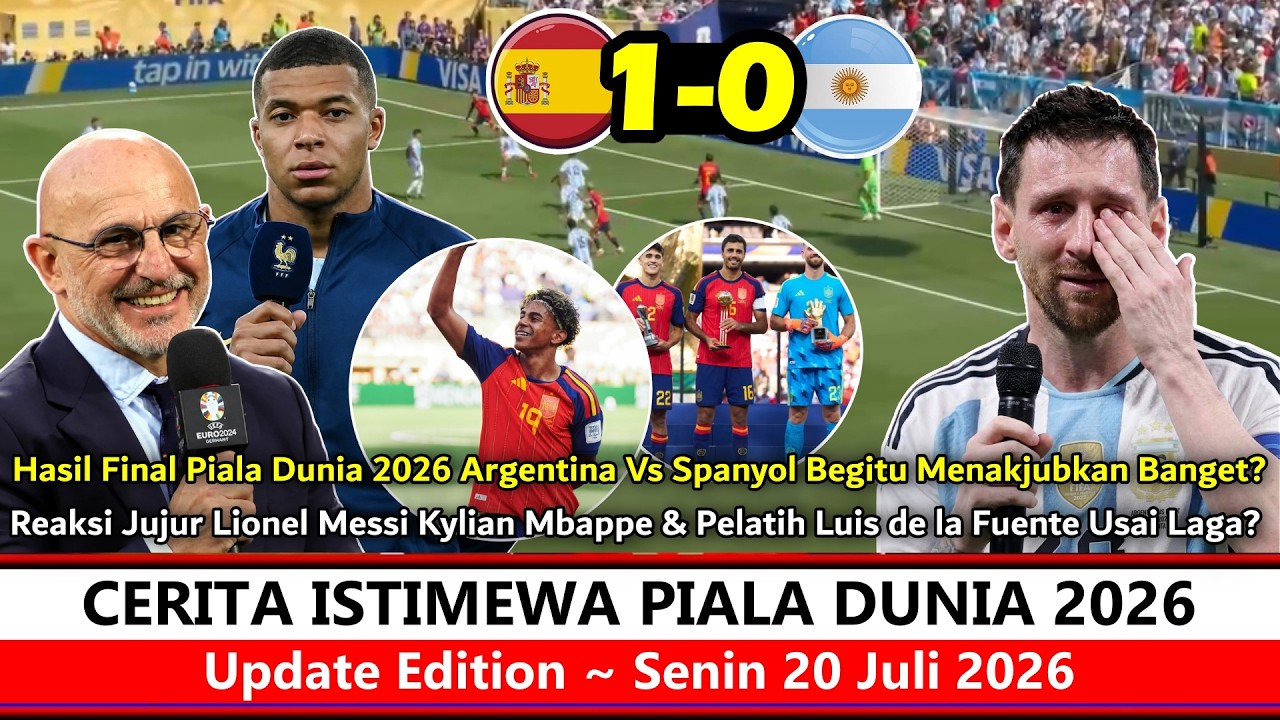 Juara Fantastis ‼️ Hasil Final Piala Dunia 2026 Argentina Vs Spanyol~Reaksi Jujur LM10 Mbape Really❓