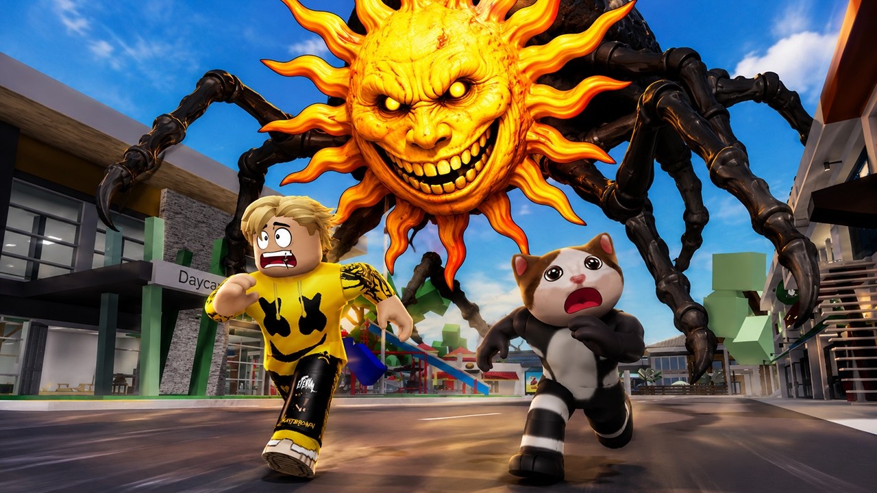 فيلم روبلوكس : لو بصيت في عينه...👁️ يعتبرك عدو وهتموت فورًا! ☀️| الهروب من صن مان المميت 😱 sunman