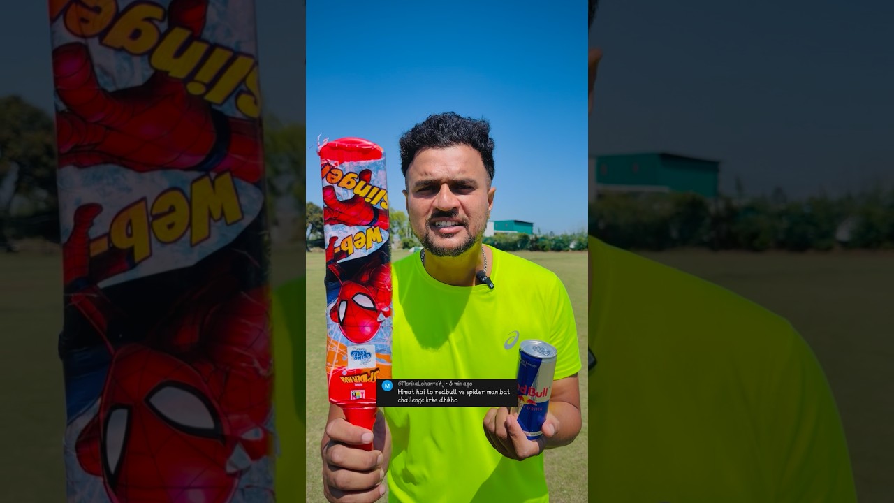 SpiderMan Bat Vs Redbull 😱 #cricketwithvishal #shorts