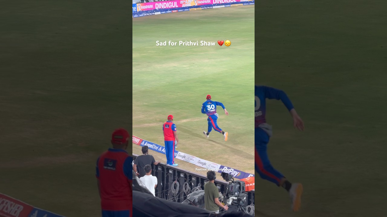 Sad for Prithvi shaw 💔😞 #srhvsdc #trending #viral #prithvishaw #hyderabad