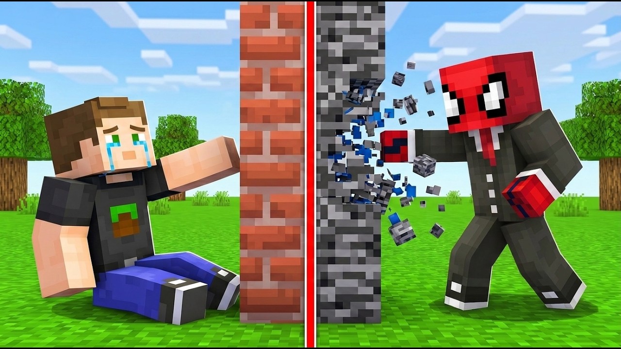 ZENGİN vs FAKİR: Duvar Kırma Yarışı (Minecraft)
