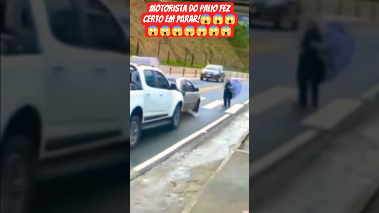 Fiat Palio parou na faixa , caminhonete não conseguiu  e bateu atrás#caminhão#caminhoneiro