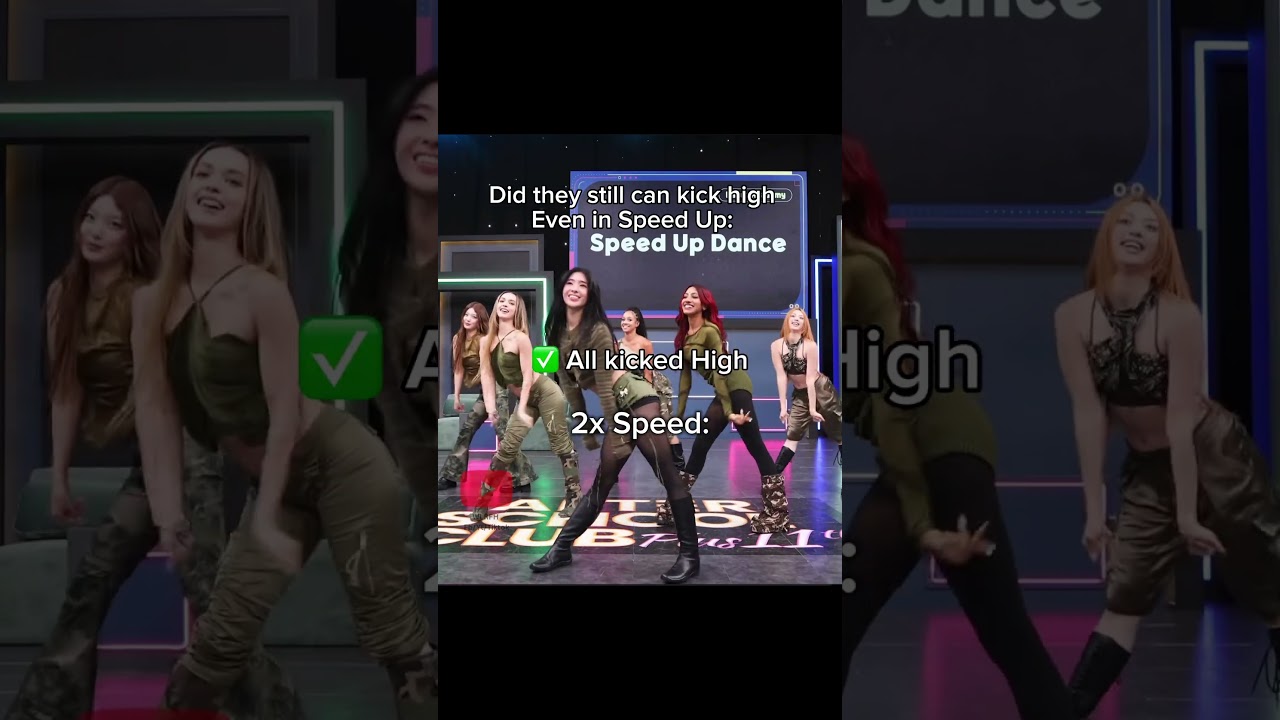 Those high kicks are still clean even sped up #megan #yoonchae #sophia #katseye