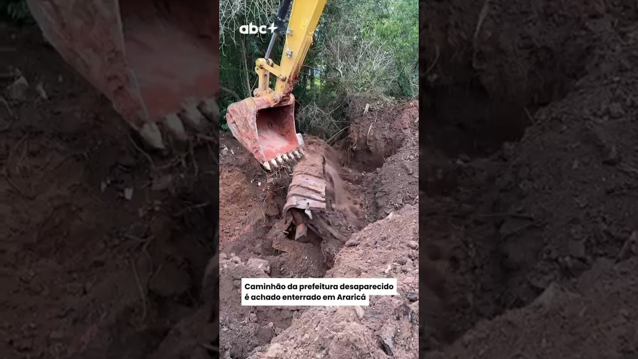 Caminhão da prefeitura desaparecido é achado enterrado em Araricá