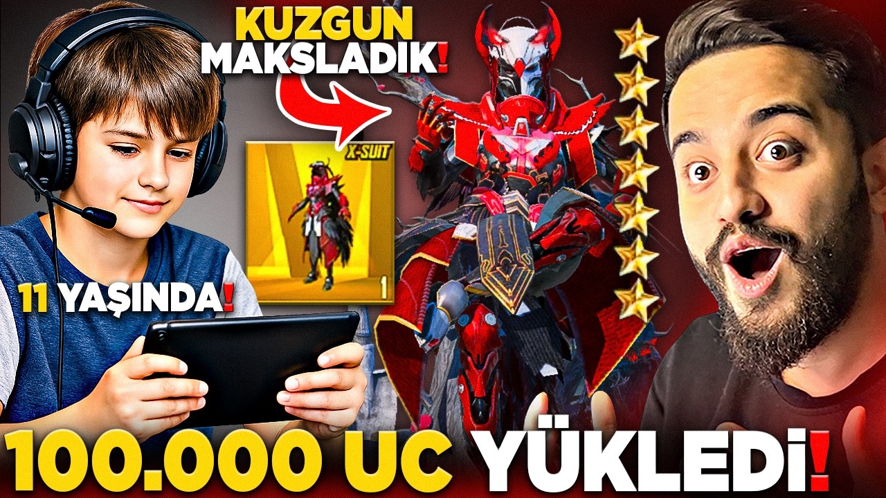 11 YAŞINDA 100 BİN UC YÜKLEMİŞ! YENİ KUZGUN X-SUİT 7 SEVİYE FULLEDİK! PUBG Mobile