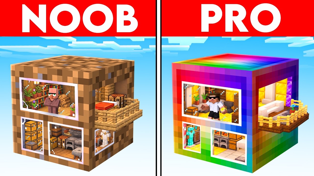 Poor vs Rich Giant Block Battle in Minecraft..
