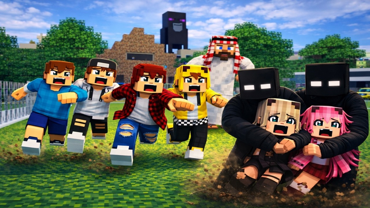 ماين كرافت لكن انا وجيجي وكعبول وعبوسي نقذنا عائلتي من الظل الاسود 😱😨 #فلم_ماين_كرافت