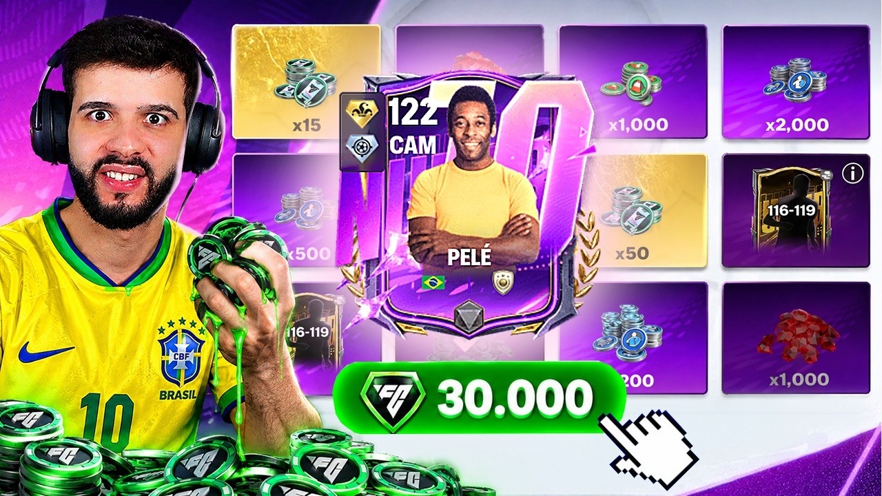 TORREI 30 MIL FC POINTS PRA PEGAR O PELÉ NO FC MOBILE! 🤯🇧🇷