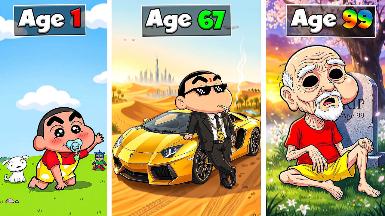 Shinchan Age 1 - 100 Birth To Death 🥺!