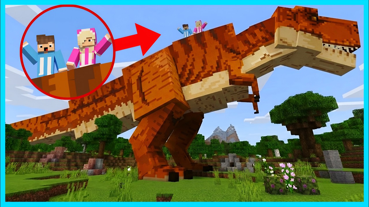 MIPAN & ZUZUZU MENEMUKAN DINOSAURUS BESAR BANGET DI MINECRAFT!