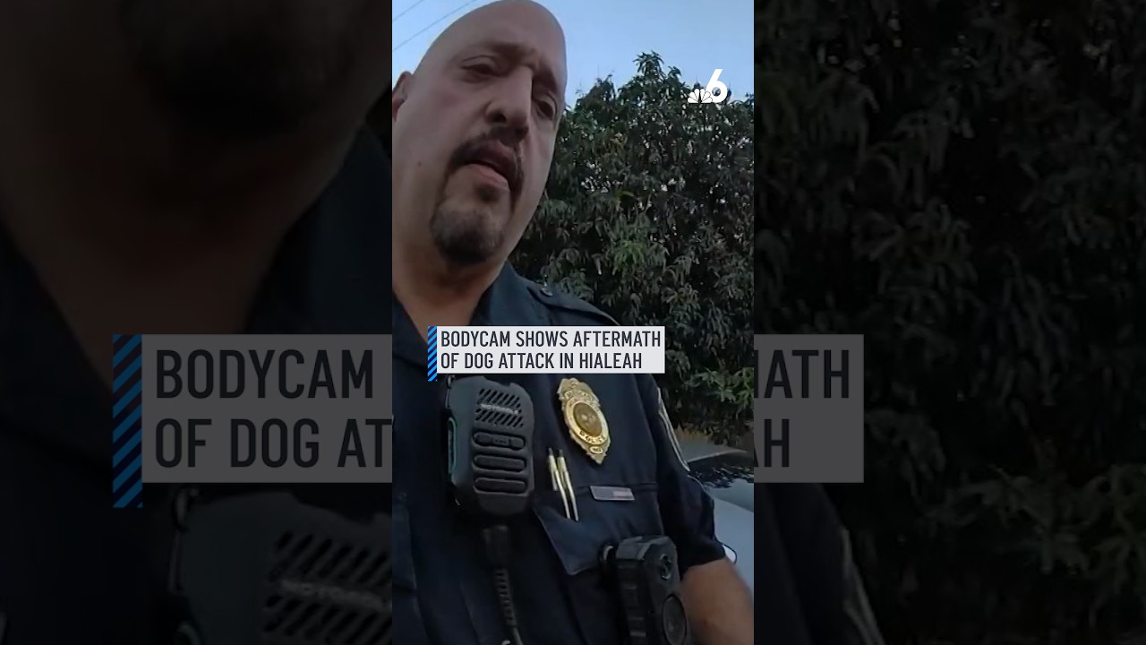 Bodycam shows aftermath of dog attack in Hialeah.