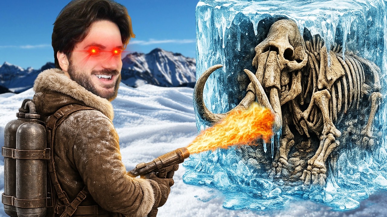 EU DERRETI GELO COM UM LANÇA CHAMAS E VOCÊS NÃO VÃO ACREDITAR O QUE EU ACHEI!