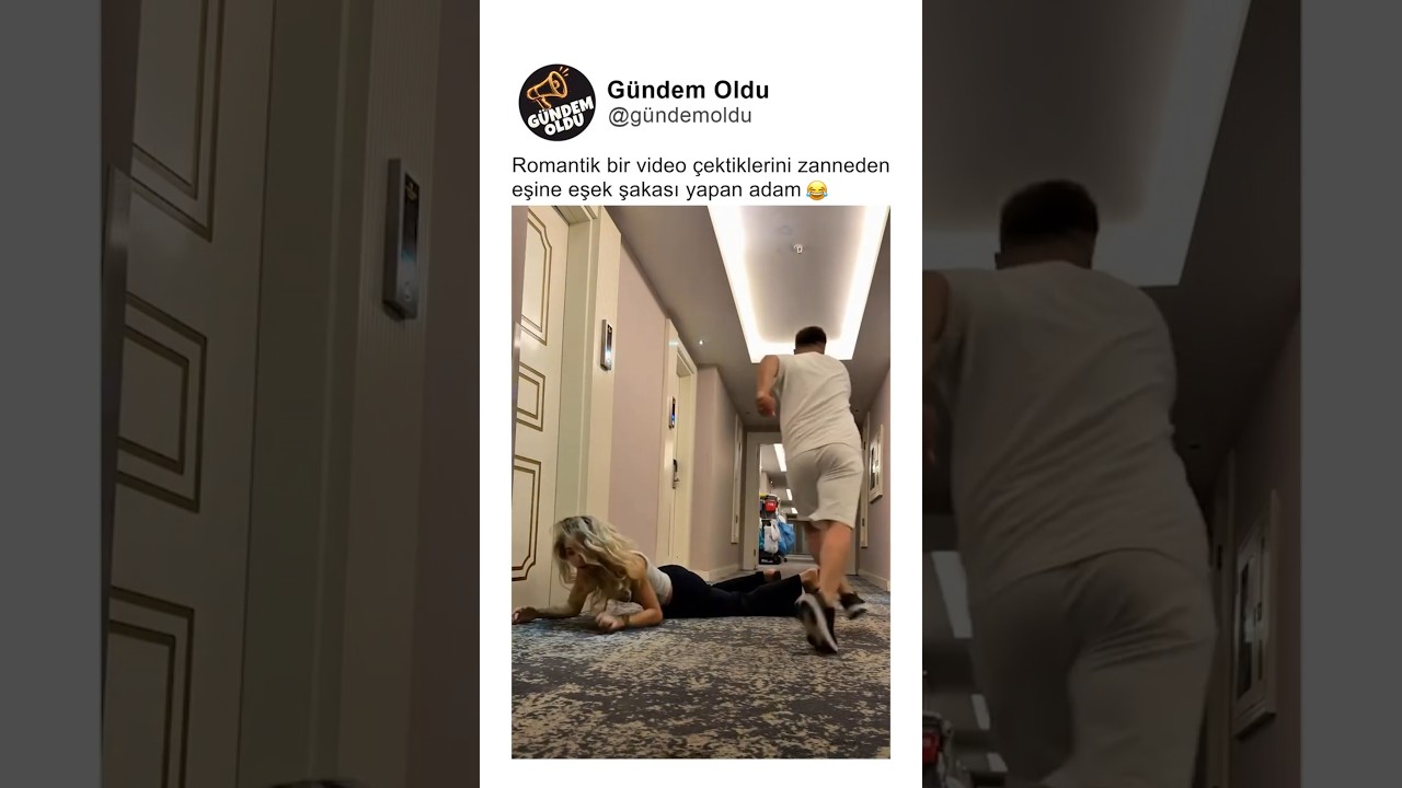 Romantik bir video çektiklerini zanneden eşine eşek şakası yapan adam 😂