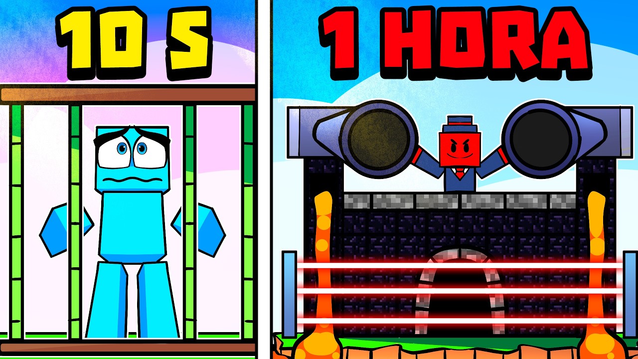 10 Segundos VS 1 Hora Usando HACKs de CONSTRUÇÃO no Minecraft!