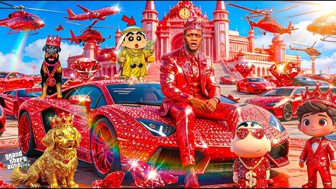 Franklin Touch Everything Diamond & Gold in GTA 5 in Telugu | SHINCHAN and CHOP