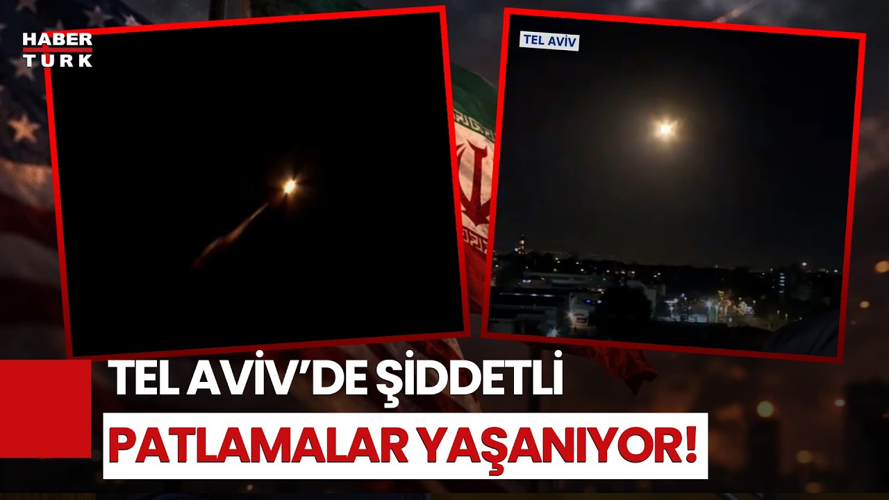 #SONDAKİKA - Tel Aviv'de Şiddetli Patlamalar: Habertürk Ekibi İran Saldırısını Görüntüledi!