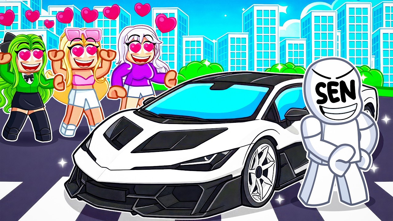 SEN LAMBORGHINI ile KIZLARI ETKİLEDİN - Roblox Driving Empire