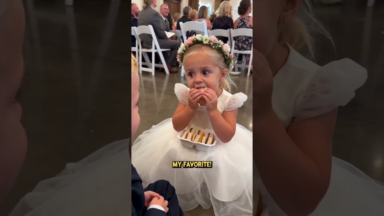 "There So Small!" Flower Girl Steals Ring Bearer's PB&J & Makes Him Cry 😭🥪