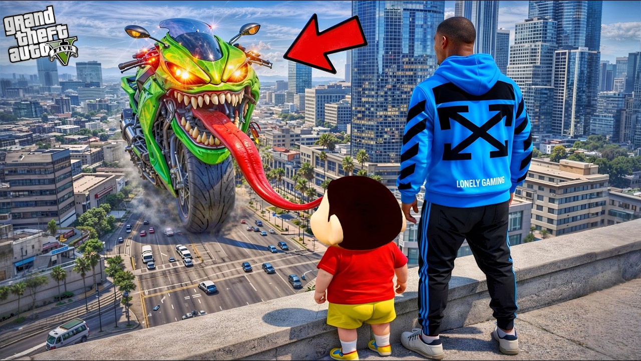 Franklin & Shinchan Found a CURSED MONSTER BIKE in GTA 5!