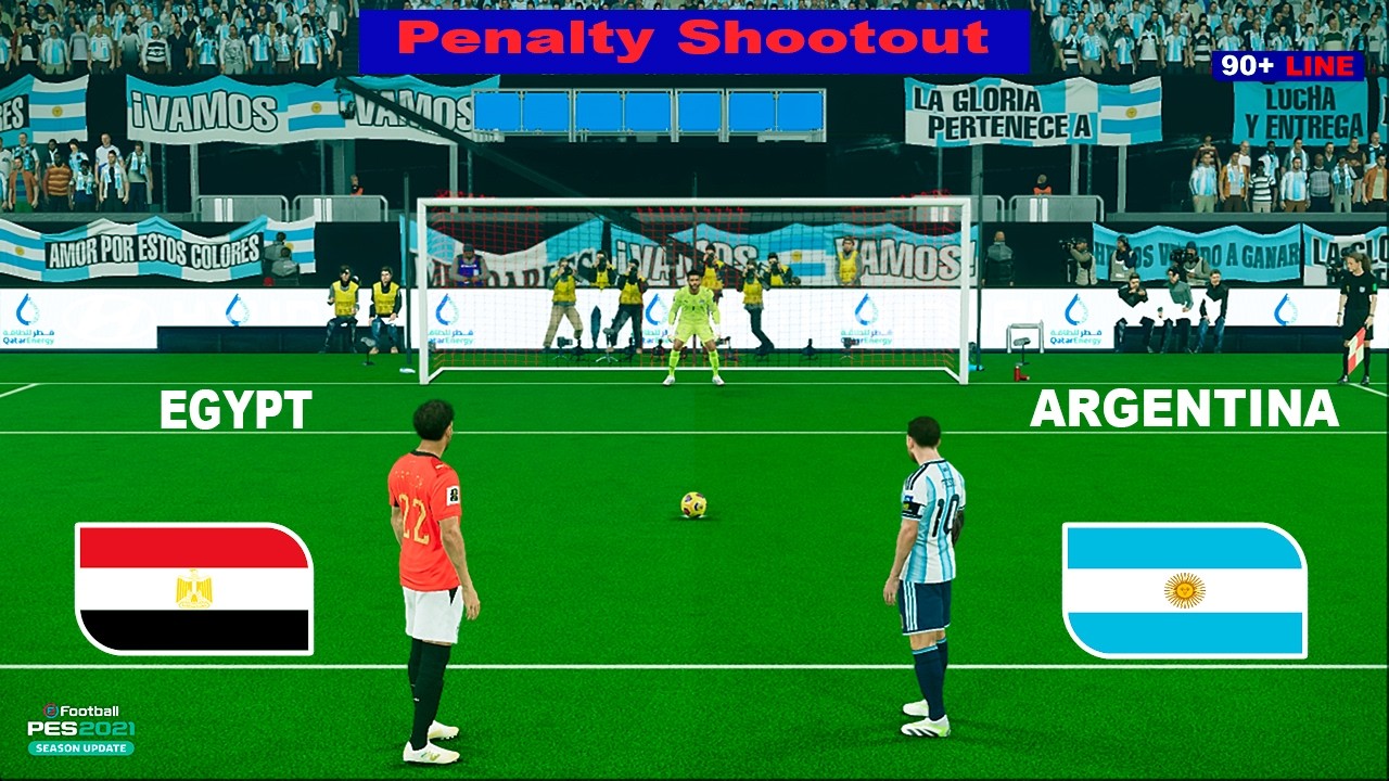 ARGENTINA vs EGYPT | PENALTY SHOOTOUT | Full Match All Goals | Simulation PES 21
