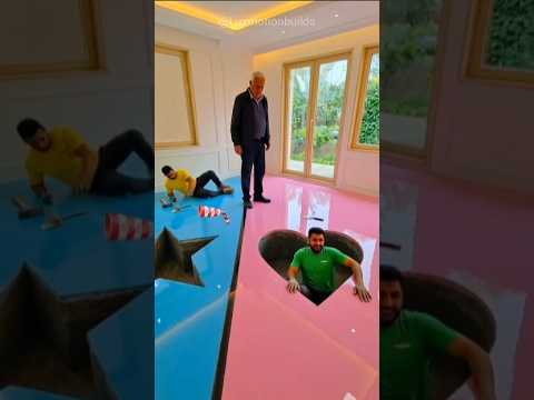 Blue vs Pink Epoxy Floor Transformation | Heart & Star Hidden Design Reveal 😱