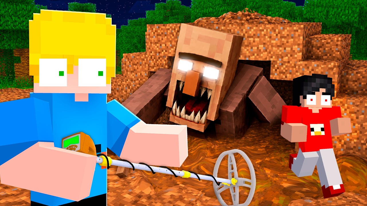 Encontramos um ALDEÃO ENTERRADO no Minecraft!