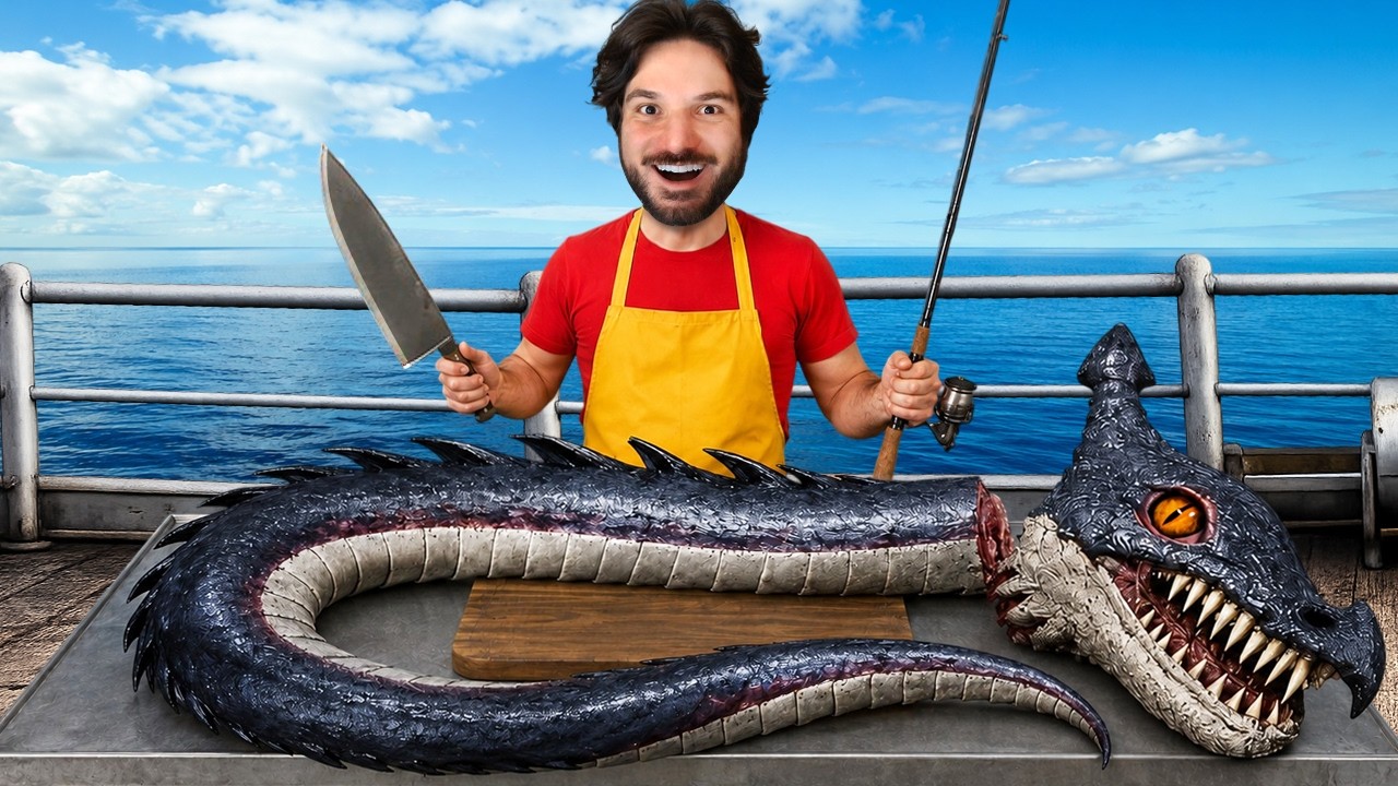 EU PESQUEI UM MONSTRO MARINHO RARO... E FATIEI ELE!