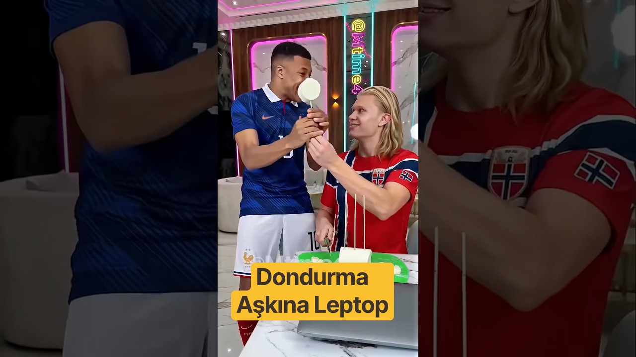 Haaland’dan Bir Dilim Alabilmek İçin MacBook’unu Feda Eden Mbappé! 😂 ⚽️