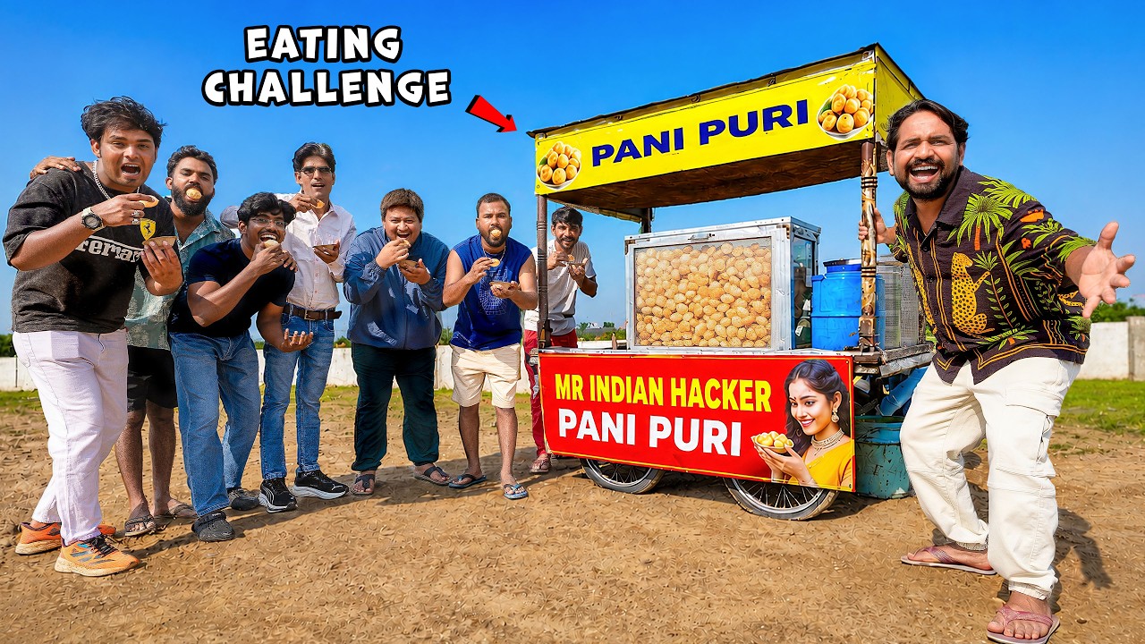 Pani Puri Eating Challenge With Team - पानी-पूरी खाओ और जीतो एक लाख 🤑
