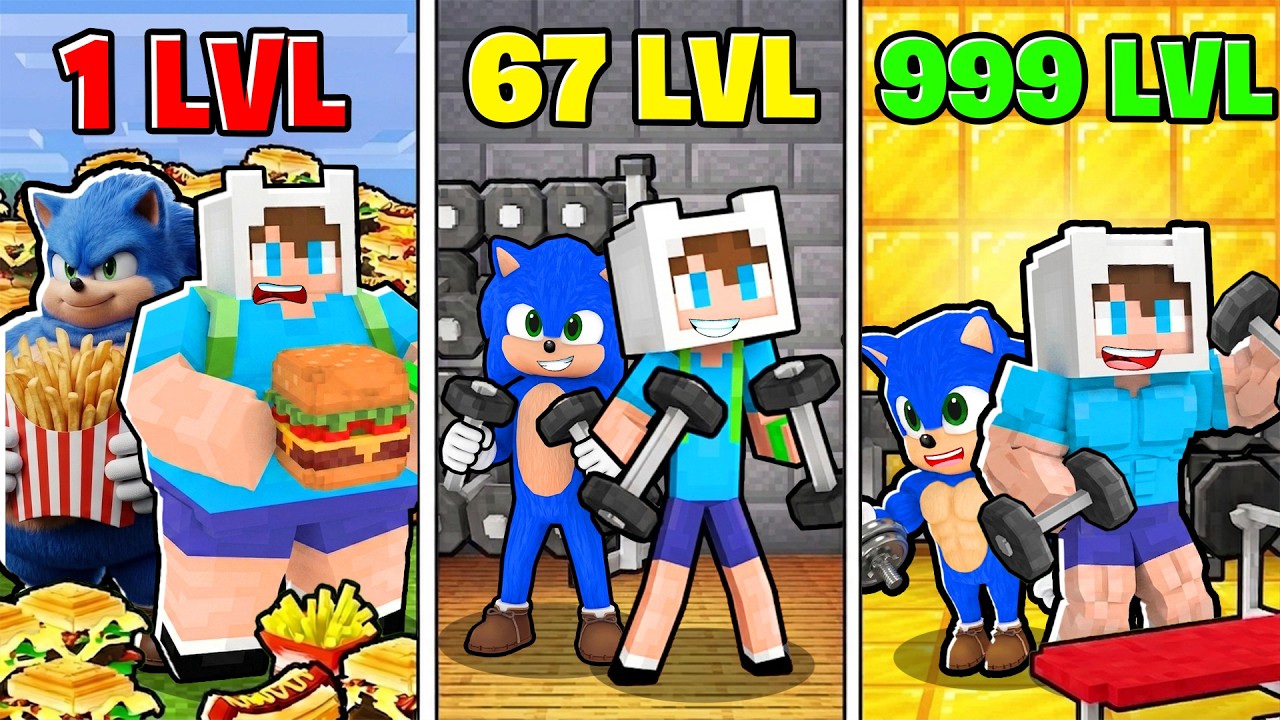 ENES VE BEBEK SONİC ŞİŞMANDAN KASLIYA DÖNÜŞÜYOR 😱 Minecraft