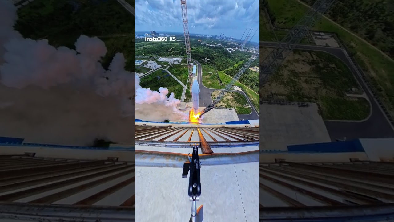 Witness the epic Long March 10 launch with Insta360 X5! 🚀#rocketla #insta360x5 #longmarch10