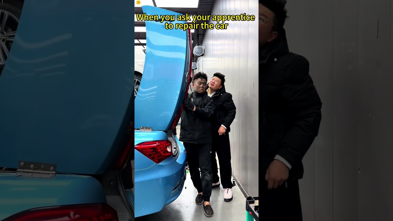 When you ask your apprentice to repair the car#funny #shorts#foryou##reaction