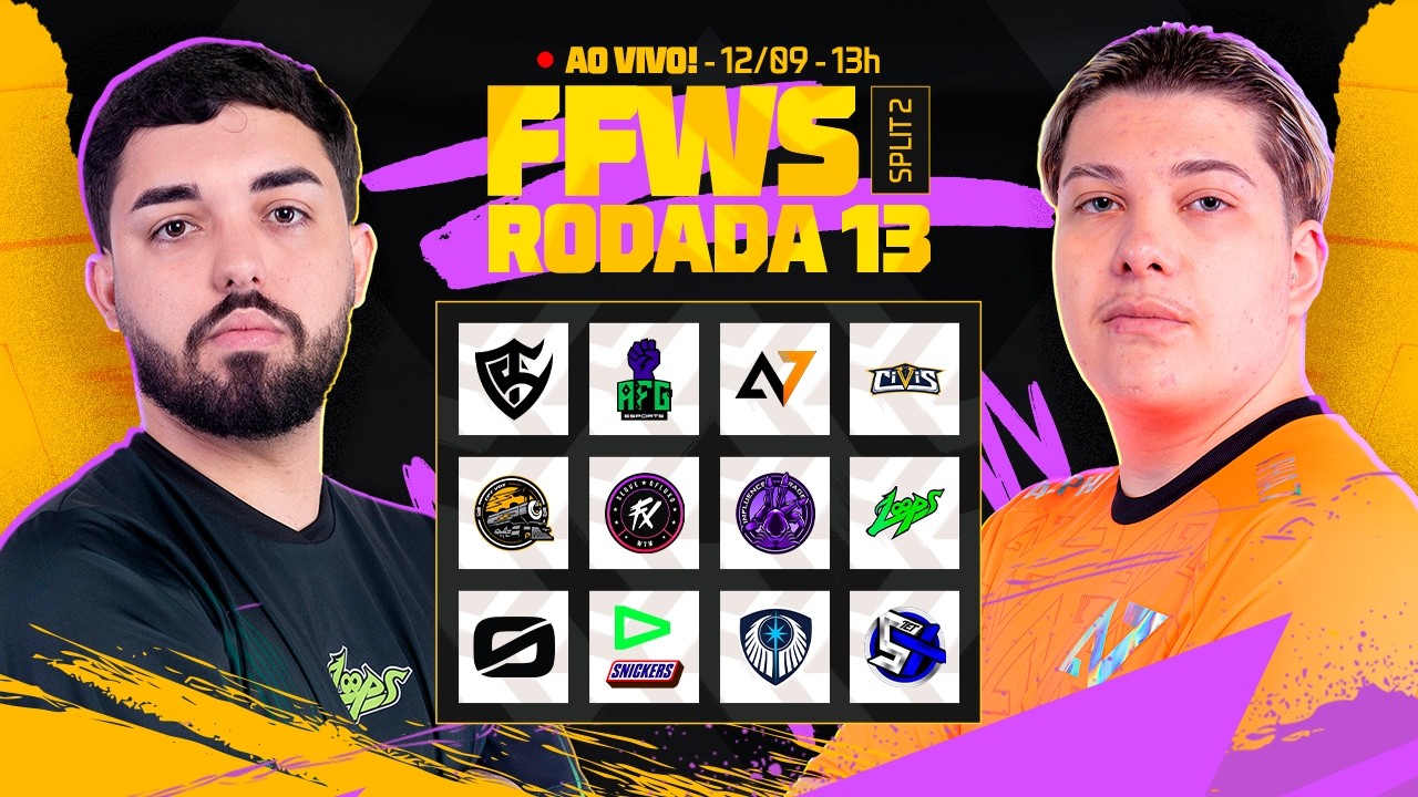 COMPLETO - FREE FIRE AO VIVO: FFWS BRASIL SPLIT 2 | RODADA 13