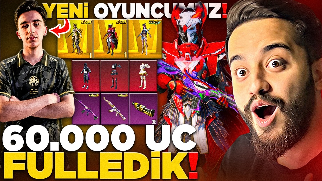 YENİ E SPORCUMUZ REAL İN HESABINI 60.000 UC FULLEDİK! PUBG Mobile