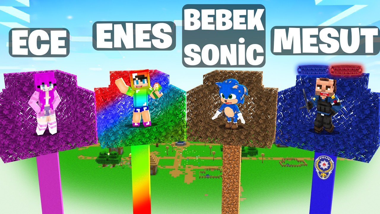 ENES VS BEBEK SONİC VS ECE VS MESUT KOMİSER AĞAÇ EV SAVAŞI 😱 Minecraft