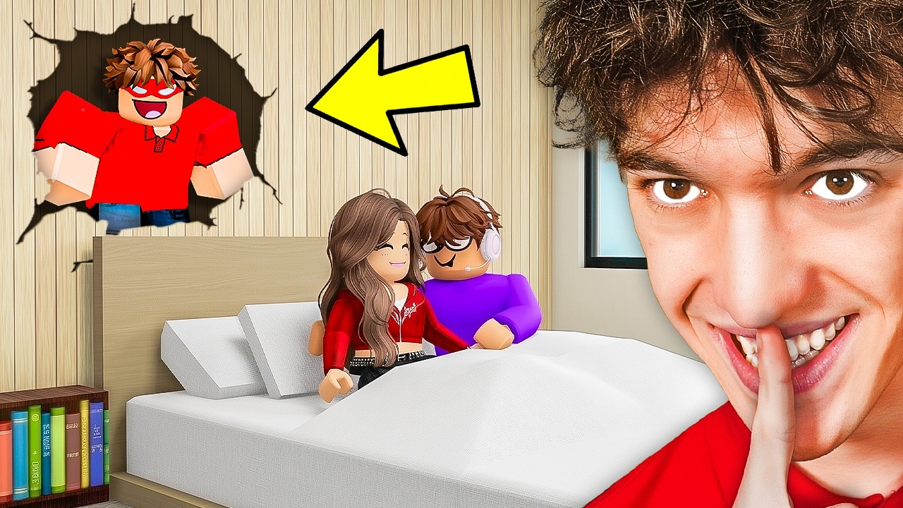 Staying OVERNIGHT In My Little Sister's WALL.. (Roblox)