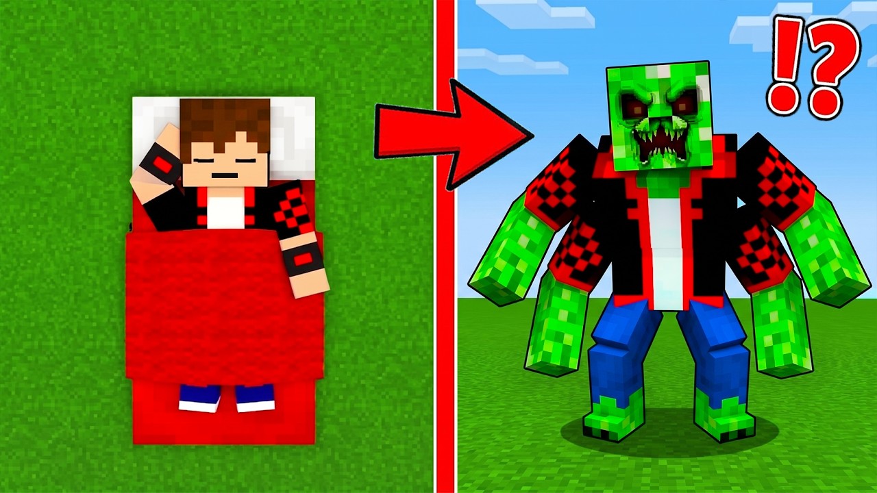 ماين كرافت : كل ما انام اتحول وحش عشوائي !!؟ 🔥😱