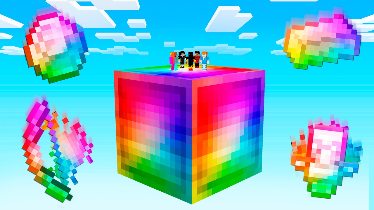Sobrevivendo em Apenas 1 Bloco GIGANTE de AVARITIA com os Amigos no Minecraft!