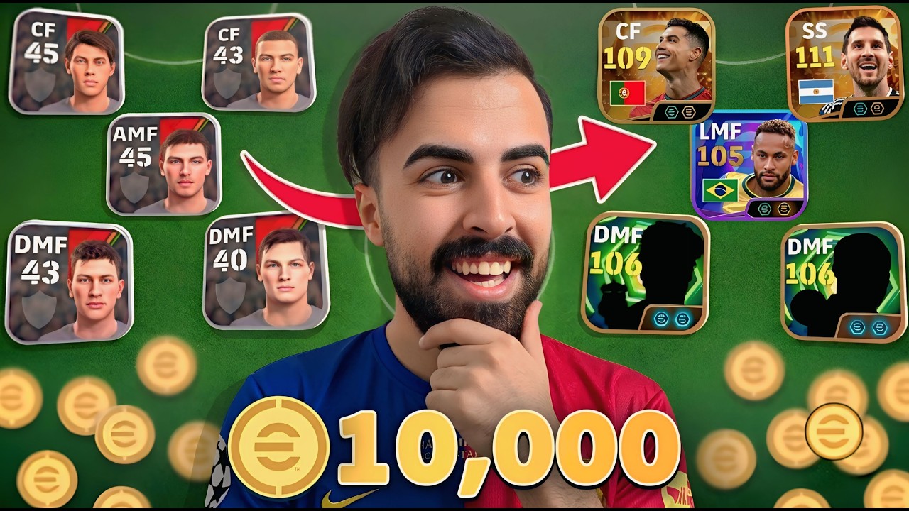 طورت حسابين لمتابع من الصفر بـ 10,000 كوينز 🤯🔥 | eFootball 2026
