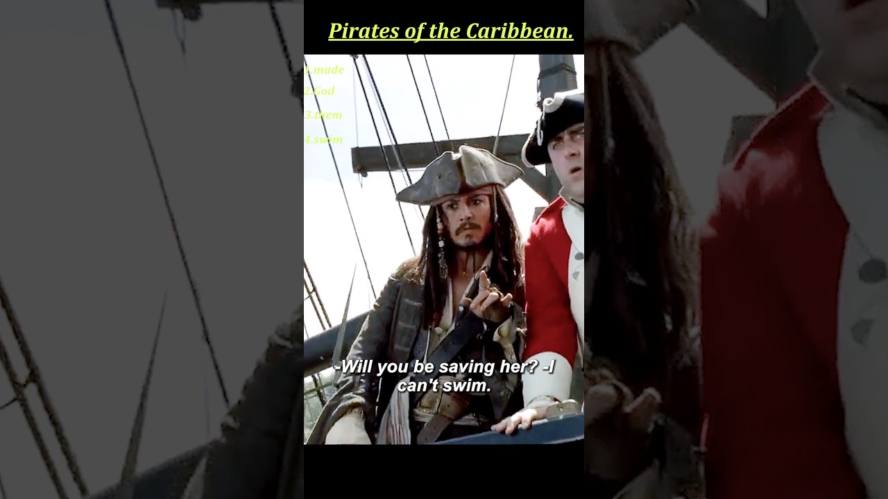 Pirates of the Caribbean (2003) | Elizabeth Falls into Sea – Jack Sparrow Dives In 💥🌊