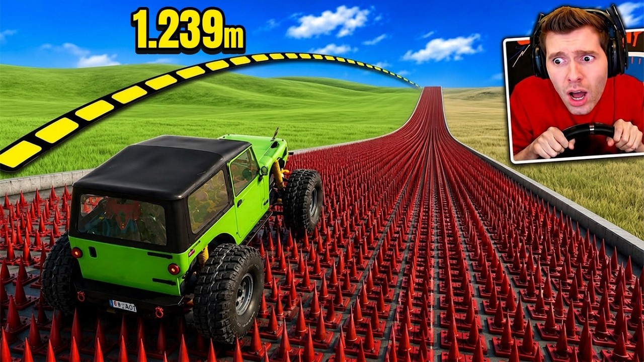 DESCI uma LADEIRA DE PREGO infinito no BeamNG Drive! 
