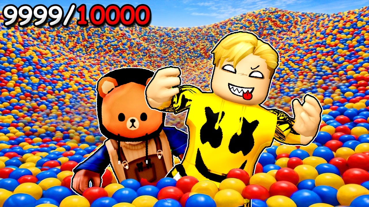 مين يكسب؟ حرب العيال على أكبر مسبح كرات ملونة في روبلوكس! 🎮🔥بقيت شرير بجد🤣