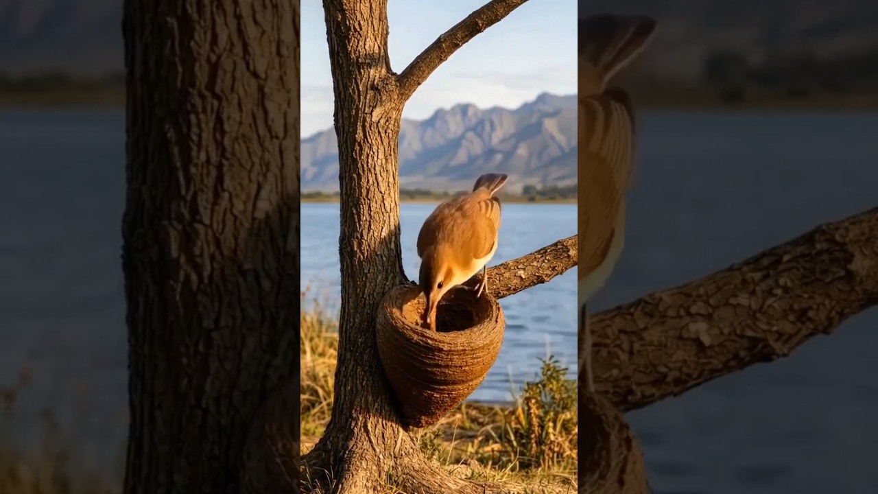 This Bird Built a Home & Laid Eggs Inside 😳🐦 #shorts #birds #nature #wildlife #birdnest