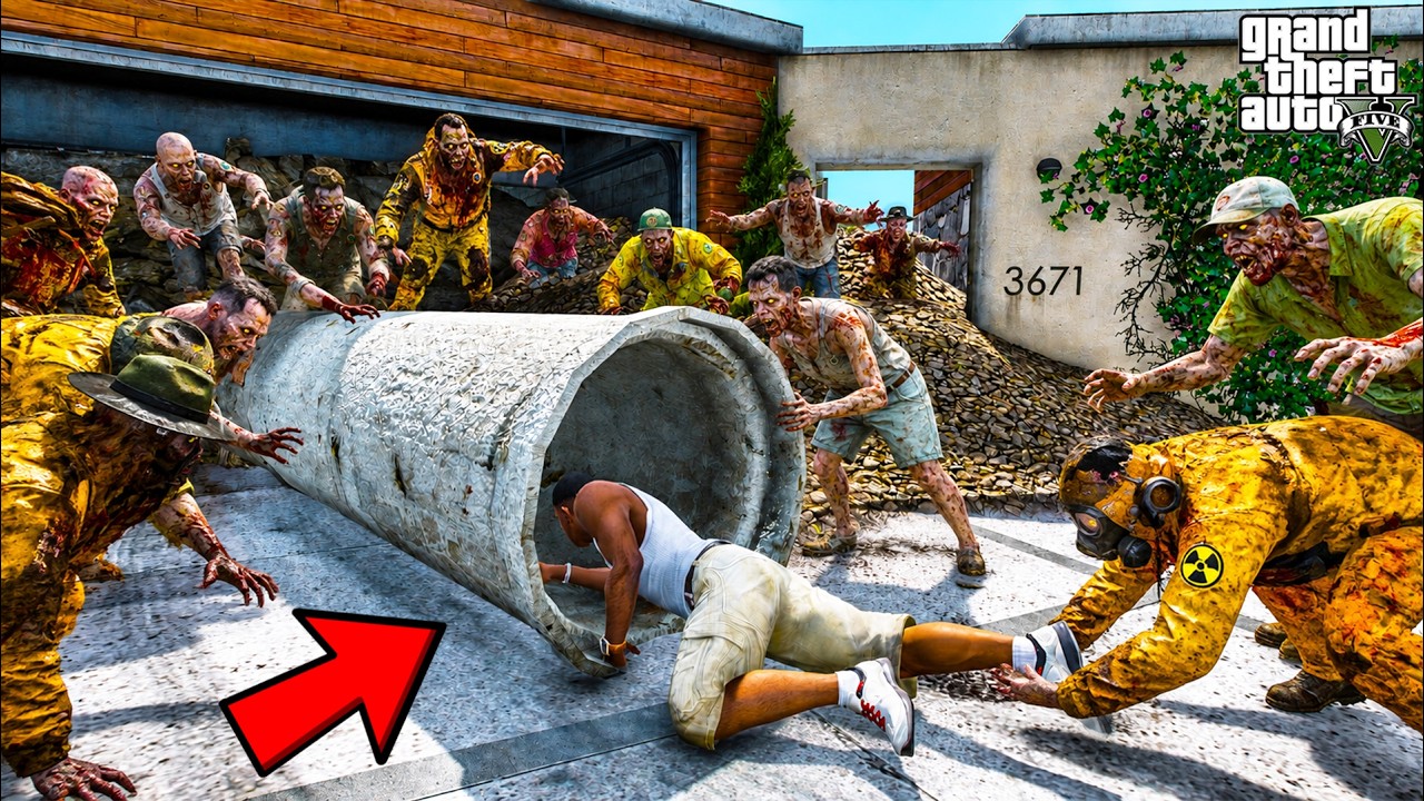 Franklin Builds Underground Tunnel to Escape Monsters in GTA 5 | SHINCHAN and CHOP